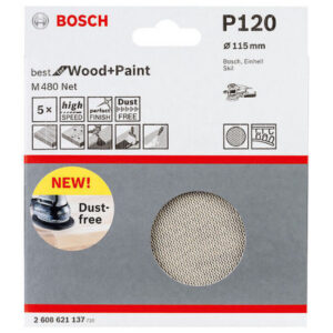 Bosch lihvvõrk P120, M480Net, 115mm, 5 tk
