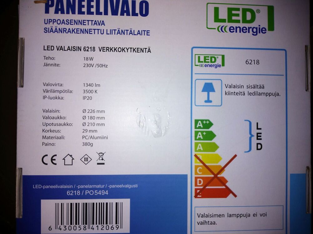Led Energie süvistatav LED-paneelvalgusti 18 W, 3500 K - Pilt 3