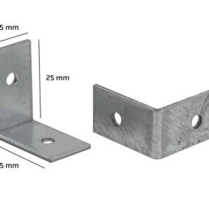 Pisla nurgatugede komplekt,4 tk, tsingitud, 25x25mm